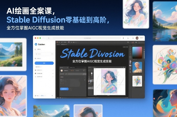 AI绘画全案课,Stable Diffusion零基础到高阶,全方位掌握AIGC视觉生成技能-赛德副业库