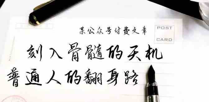 某公众号付费文章：刻入骨髓的天机，揭露“普通人的翻身路” 这件通天大事-赛德副业库