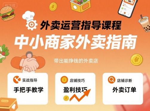 外卖运营指导课程,中小商家外卖指南,手把手带出能挣钱的外卖店-赛德副业库