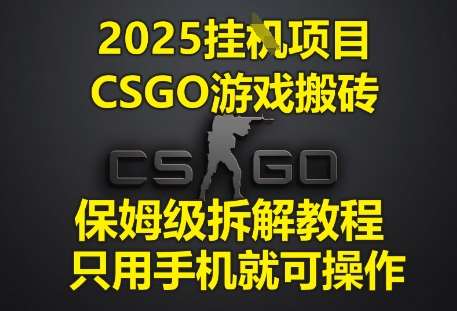 2025挂G项目，CSGO游戏搬砖，保姆级拆解教程，只用手机就可操作【揭秘】-赛德副业库