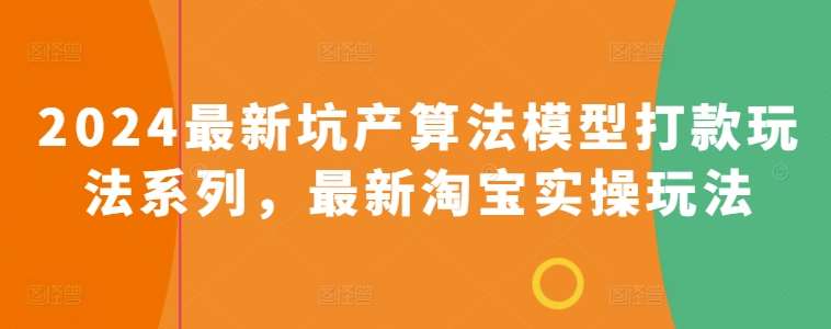 2024最新坑产算法模型打款玩法系列，最新淘宝实操玩法-赛德副业库
