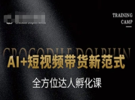 AI+短视频带货新范式,全方位达人孵化课-赛德副业库