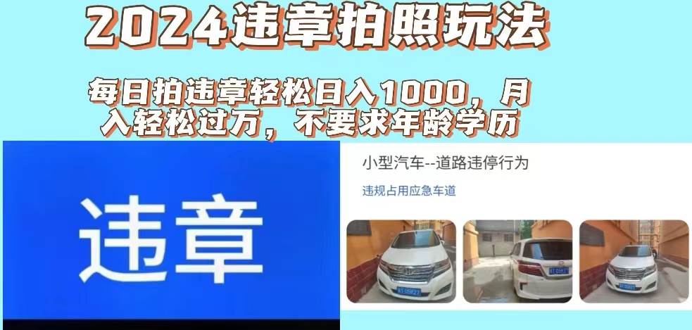 （11743期）2024违章拍照新玩法，推广躺赚+拍照赚钱双模式，日入1000+-赛德副业库