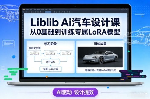 Liblib Ai汽车设计课,从0基础文生图,到教你训练专属设计和风格LoRA模型-赛德副业库