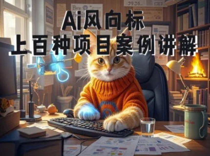Ai风向标-附100种项目案例玩法-0基础小白到大神ai视频商业应用教学-赛德副业库