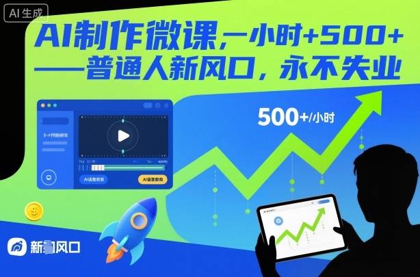 AI制作微课,一小时5张+,普通人新风口,永不失业-赛德副业库