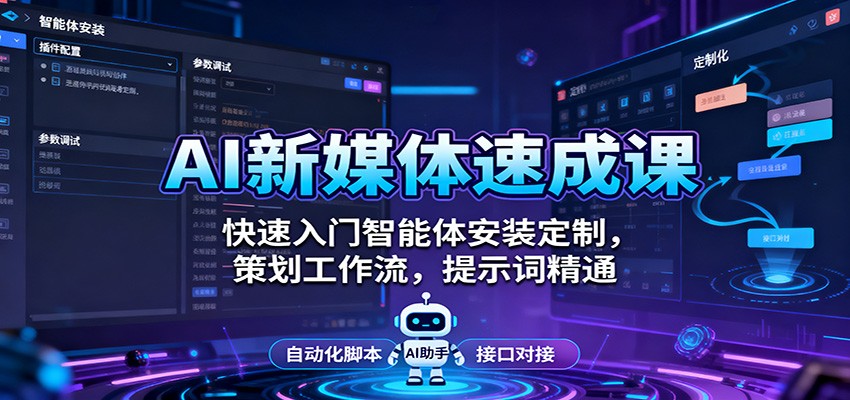 AI新媒体速成课：快速入门智能体安装定制，策划工作流，提示词精通-赛德副业库
