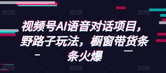 视频号AI语音对话项目,野路子玩法,橱窗带货条条火爆-赛德副业库
