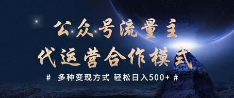 公众号流量主代运营  多种变现方式 轻松日入5张【揭秘】-赛德副业库