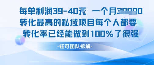 每单利润40一个月7k+转化最高的私域项目,每个人都要的产品转化率已经能做到100%-赛德副业库