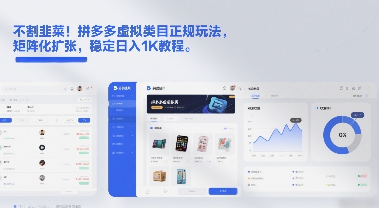 不割韭菜！拼多多虚拟类目正规玩法，矩阵化扩张，稳定日入1K教程【揭秘】-赛德副业库