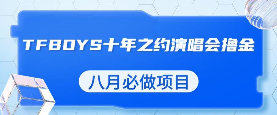 最新蓝海项目，靠最近非常火的TFBOYS十年之约演唱会流量掘金，八月必做的项目【揭秘】-赛德副业库