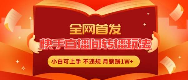 全网首发，快手直播间转播玩法简单躺赚，真正的全无人直播，小白轻松上手月入1W+【揭秘】-赛德副业库