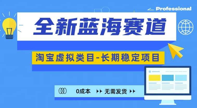 全新蓝海赛道,淘宝虚拟类目,长期稳定,可矩阵且放大-赛德副业库