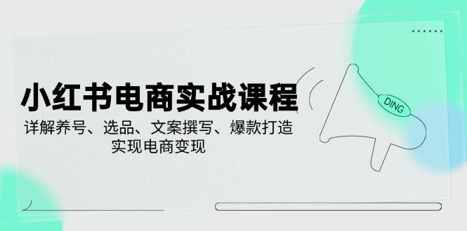 （14549期）小红书电商实战课程，详解养号、选品、文案撰写、爆款打造，实现电商变现-赛德副业库