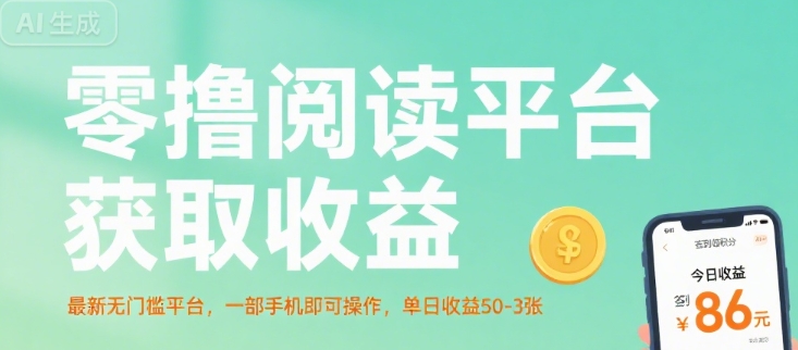 零撸阅读平台获取收益，最新无门槛平台，一部手机即可操作，单日收益50-3张【揭秘】-赛德副业库