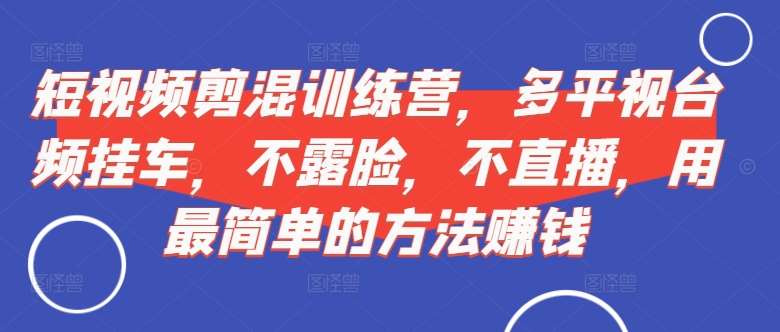 短视频‮剪混‬训练营，多平‮视台‬频挂车，不露脸，不直播，用最简单的方法赚钱-赛德副业库