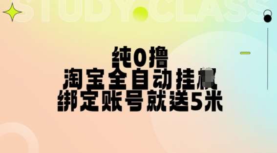 纯0撸,淘宝全自动挂JI,授权登录就得5米,多号多赚【揭秘】-赛德副业库