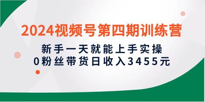 （10157期）2024视频号第四期训练营，新手一天就能上手实操，0粉丝带货日收入3455元-赛德副业库