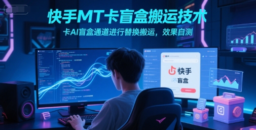 快手MT卡盲盒搬运技术，卡AI盲盒通道进行替换搬运，效果自测-赛德副业库