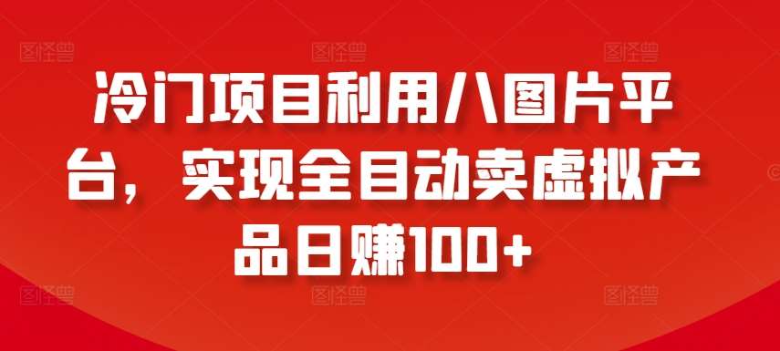 冷门项目利用八图片平台，实现全目动卖虚拟产品日赚100+【揭秘】-赛德副业库