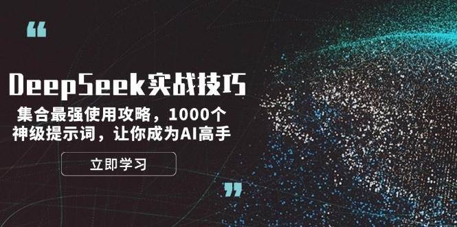 DeepSeek实战技巧:集合最强使用攻略,1000个神级提示词,让你成为AI高手-赛德副业库