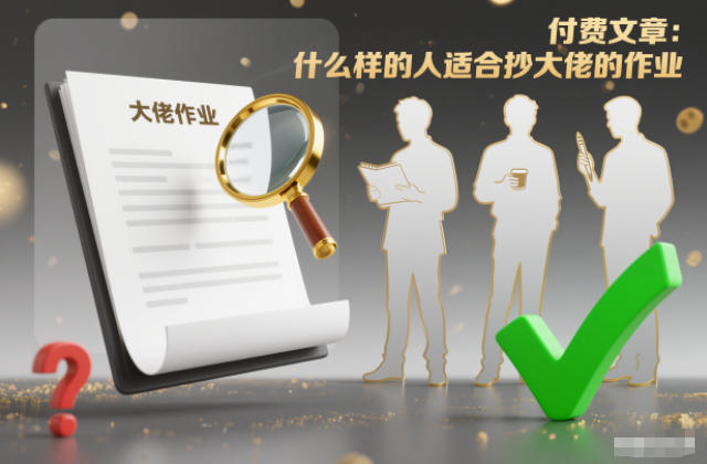 付费文章:什么样的人适合抄大佬的作业?-赛德副业库