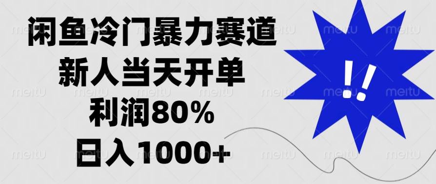 （13660期）闲鱼冷门暴力赛道，新人当天开单，利润80%，日入1000+-赛德副业库