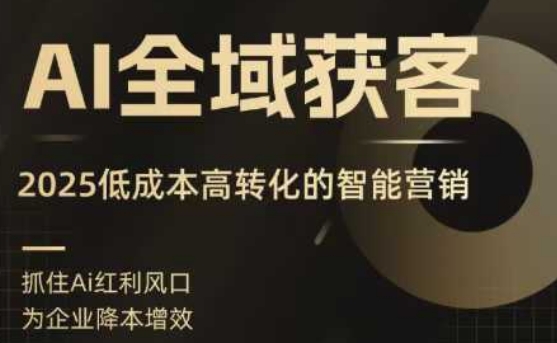AI全域获客实训营,2025低成本高转化的智能营销,精准找客,高效营销-赛德副业库