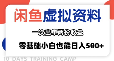 闲鱼虚拟资料新变现玩法,信息差项目,一次出单两份收益,无需囤货,可批量矩阵,零基础小白也能日入多张-赛德副业库