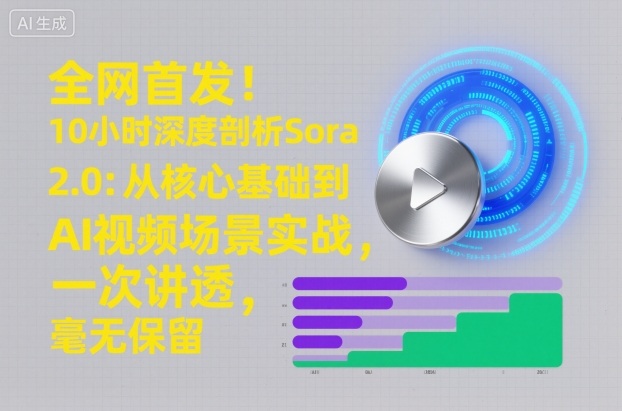全网首发!10小时深度剖析Sora 2.0:从核心基础到AI视频场景实战,一次讲透,毫无保留-赛德副业库