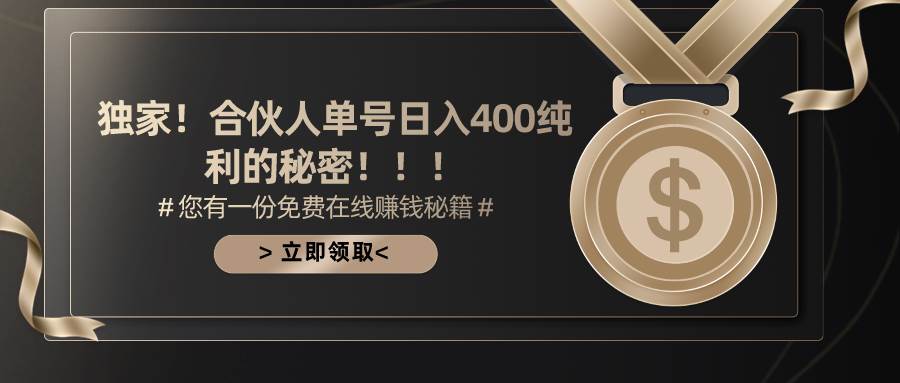 （10028期）合伙人广告撸金最新玩法，每天单号400纯利-赛德副业库