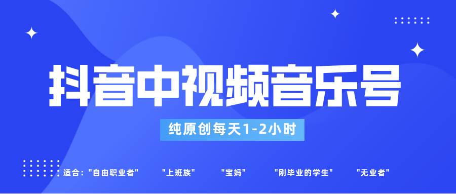 抖音中视频音乐号玩法升级，轻松过原创，每天1-2小时适合普通小白操作-赛德副业库