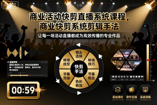 商业活动快剪直播系统课程，商业快剪系统剪辑手法-赛德副业库