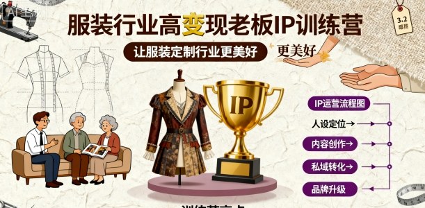 服装行业高变现老板IP训练营，让服装定制行业更美好-赛德副业库