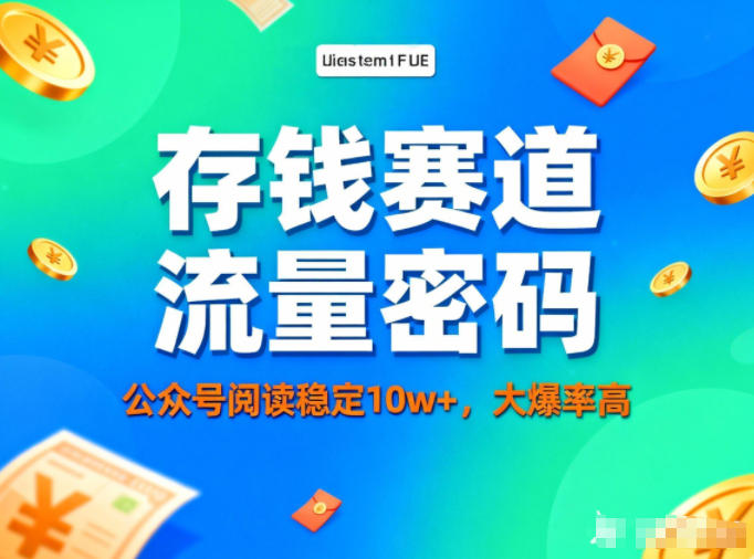 公众号做存钱赛道，流量大爆率高，阅读稳定10w+-赛德副业库