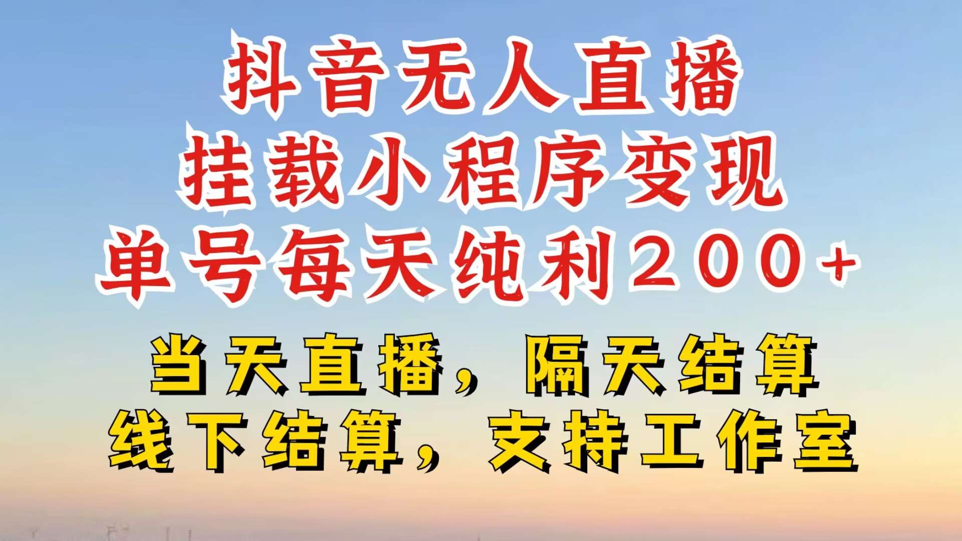 抖音无人直播挂载小程序，零粉号一天变现二百多，不违规也不封号，一场挂十个小时起步【揭秘】-赛德副业库