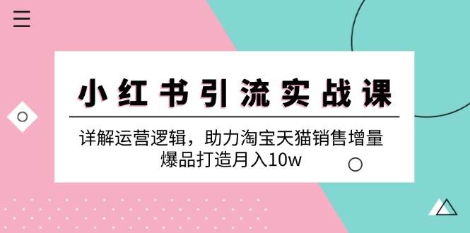 (12809期)小红书引流实战课:详解运营逻辑,助力淘宝天猫销售增量,爆品打造月入10w-赛德副业库
