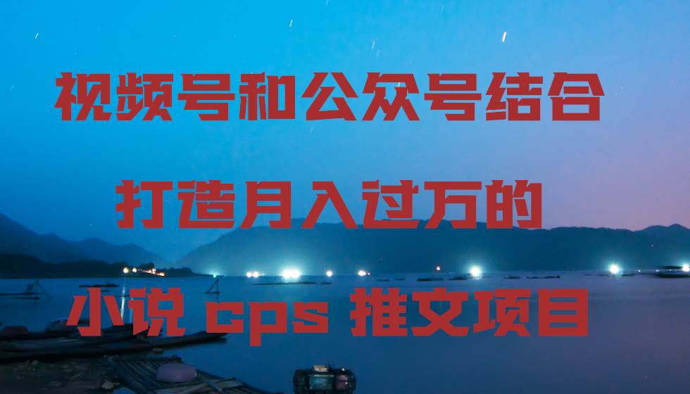 视频号和公众号结合打造月入过万的小说cps推文项目,包括市面上面的各种思路详解-赛德副业库