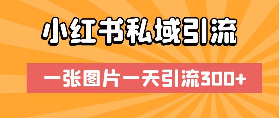 小红书私域引流，一张图片一天引流300+【揭秘】-赛德副业库