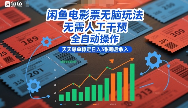 闲鱼电影票无脑玩法，无需人工干预，全自动操作，天天爆单稳定日入3张睡后收入【揭秘】-赛德副业库