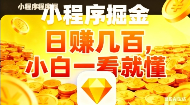 微信小程序掘金项目，日入几张，项目简单，小白一看就懂，5分钟就能学会上手操作【揭秘】-赛德副业库