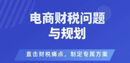 电商企业财税风险与规避,直击财税痛点,制定专属方案-赛德副业库