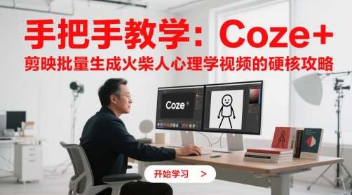手把手教学：Coze + 剪映批量生成火柴人心理学视频的硬核攻略-赛德副业库