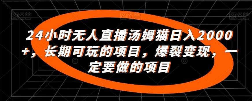 24小时无人直播汤姆猫日入2000+,长期可玩的项目,爆裂变现,一定要做的项目【揭秘】-赛德副业库