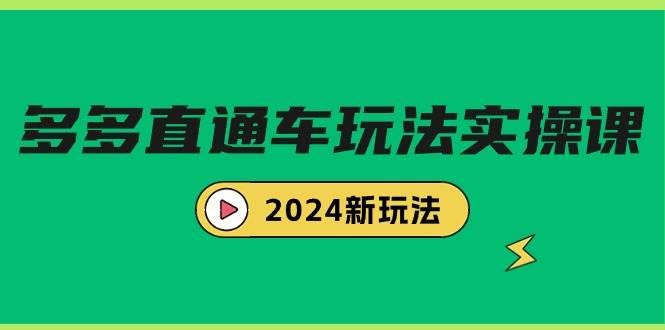（9412期）多多直通车玩法实战课，2024新玩法（7节课）-赛德副业库