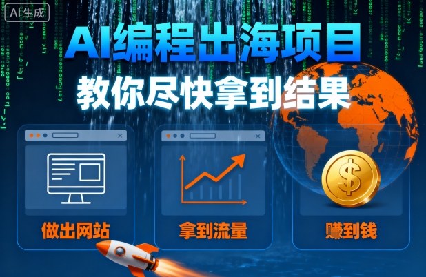 AI编程出海项目，教你尽快拿到结果-做出网站、拿到流量、賺到钱-赛德副业库