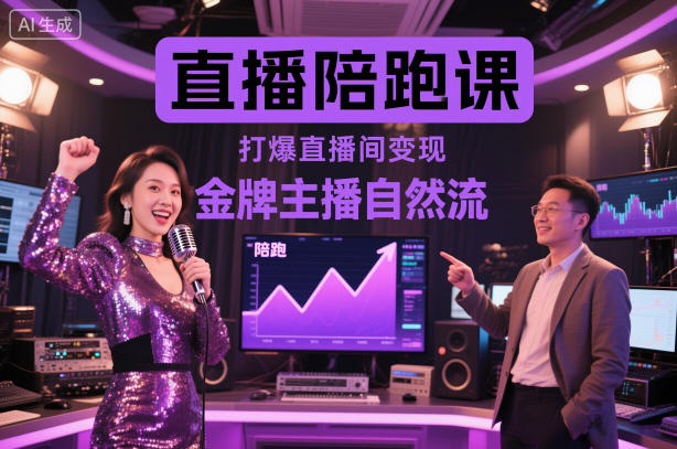 直播陪跑课，金牌主播自然流打爆直播间，复制高变现玩法-赛德副业库