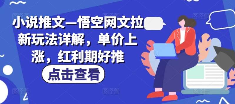 小说推文—悟空网文拉新玩法详解，单价上涨，红利期好推-赛德副业库