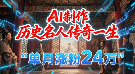暴力起号！用AI制作历史名人传奇一生，单月涨粉24W，涨粉+变现赛道黑马来了-赛德副业库